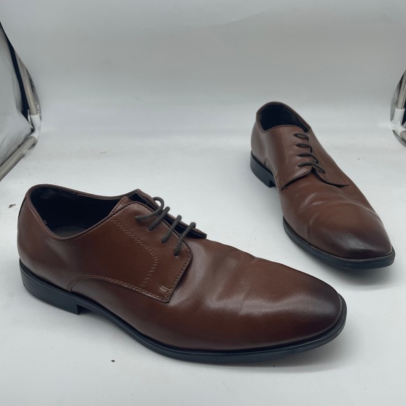H&M Other - H&M Brown Derby Dress Shoes Burnished Almond Toe Men's Size 9